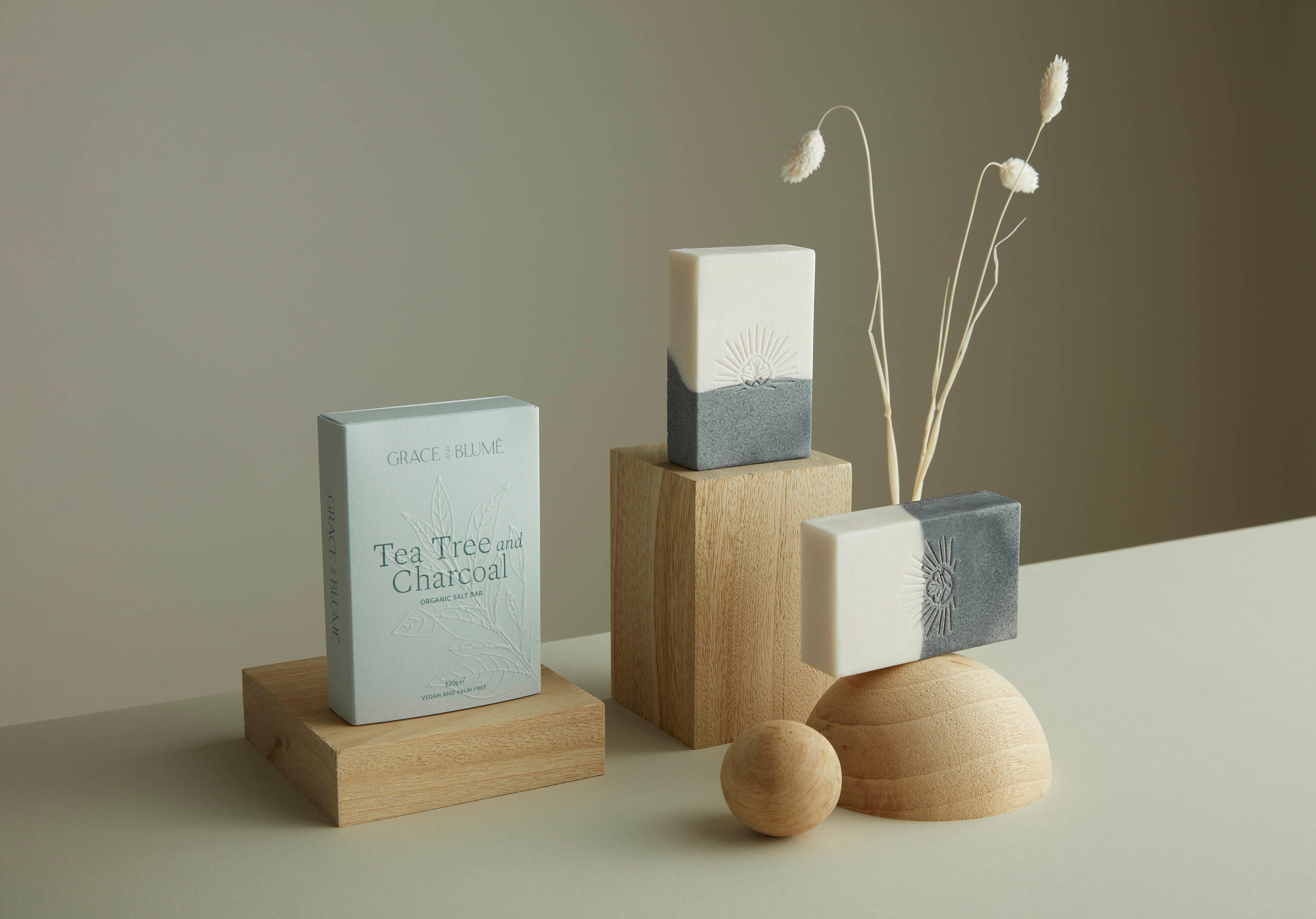 Tea Tree and Charcoal Organic Salt Bar